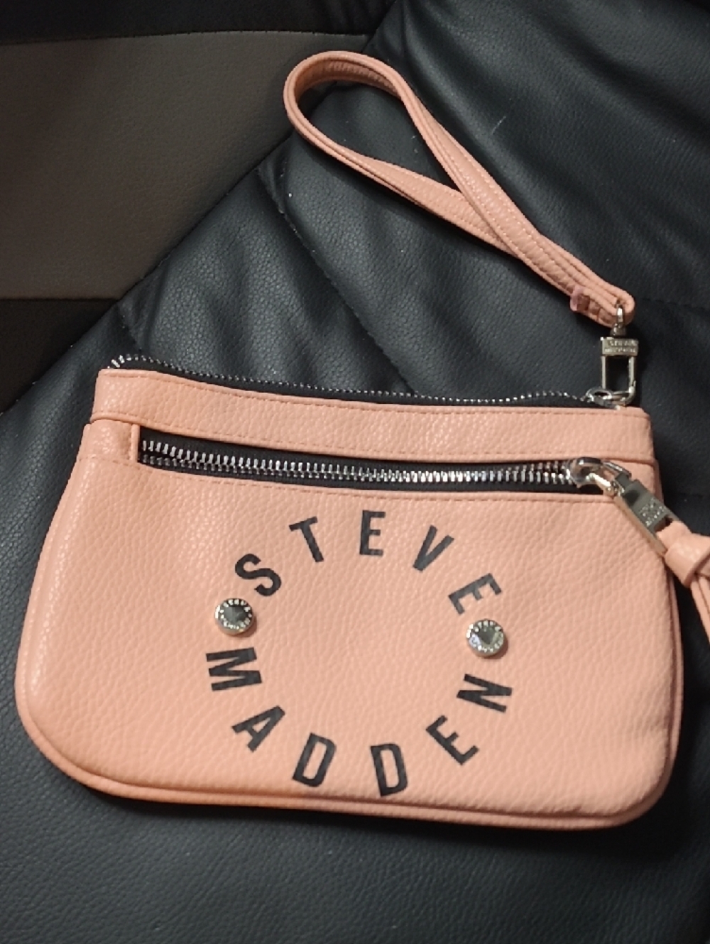 Steve Madden Cute Pink Wristlet or Belt Bag with Stud Accents